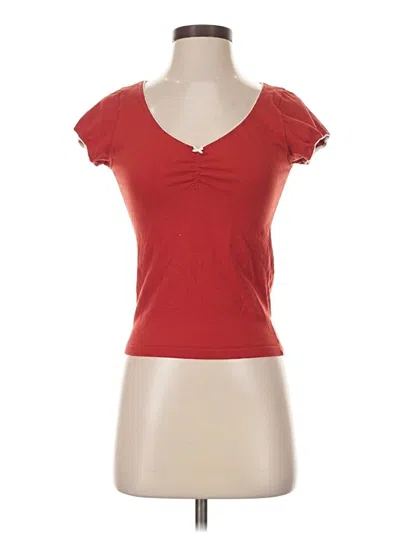Pre-owned Brandy Melville Short Sleeve Top Red Sweetheart Neckline Tops