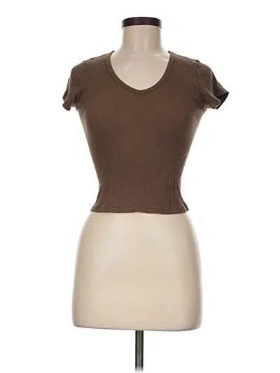 Pre-owned Brandy Melville Short Sleeve T-shirt In Brown