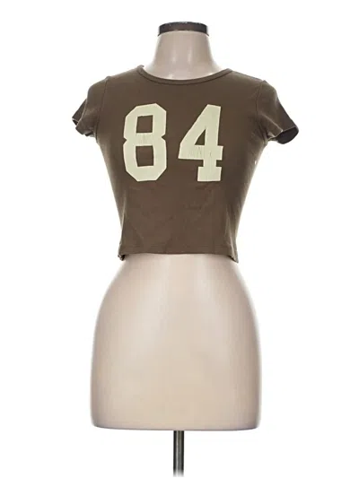 Pre-owned Brandy Melville Short Sleeve T-shirt In Brown