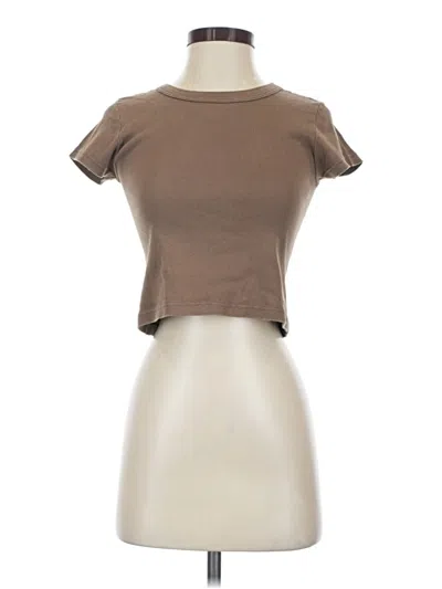 Pre-owned Brandy Melville Short Sleeve T-shirt In Brown