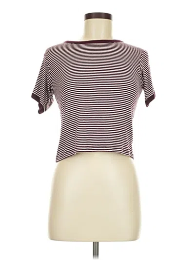 Pre-owned Brandy Melville Short Sleeve T-shirt In Burgundy