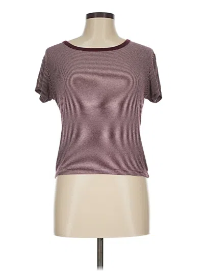 Pre-owned Brandy Melville Short Sleeve T-shirt In Burgundy