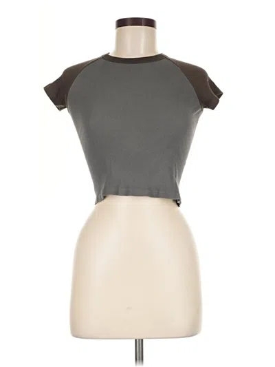 Pre-owned Brandy Melville Short Sleeve T-shirt In Gray