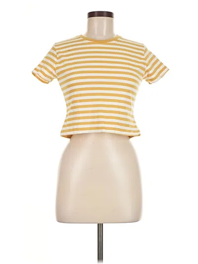Pre-owned Brandy Melville Short Sleeve T-shirt In Yellow
