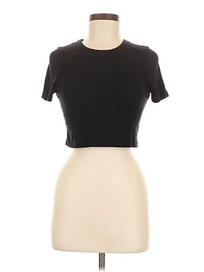 Pre-owned Brandy Melville Short Sleeve Turtleneck In Black