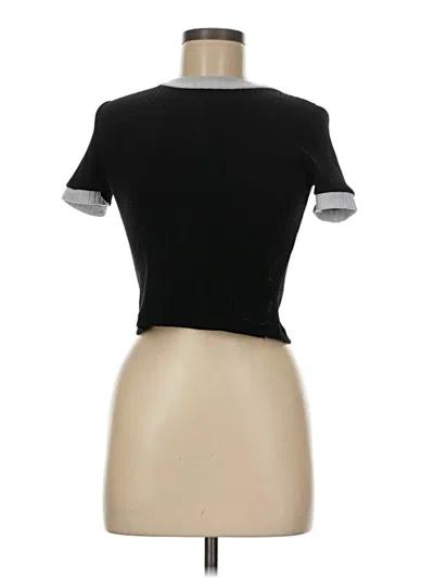 Pre-owned Brandy Melville Short Sleeve Turtleneck In Black