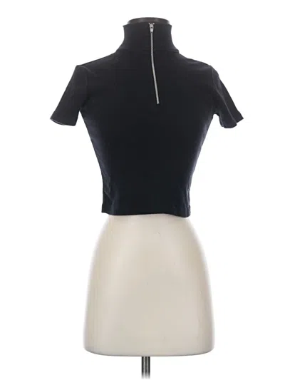 Pre-owned Brandy Melville Short Sleeve Turtleneck In Black