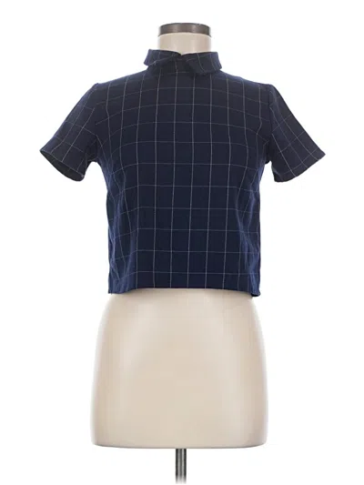 Pre-owned Brandy Melville Short Sleeve Turtleneck In Blue