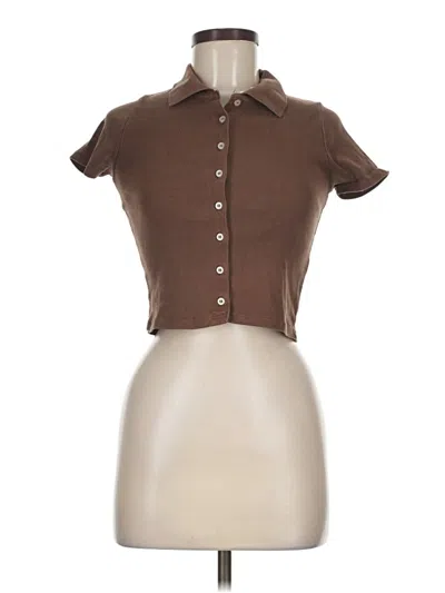 Pre-owned Brandy Melville Short Sleeve Turtleneck In Brown