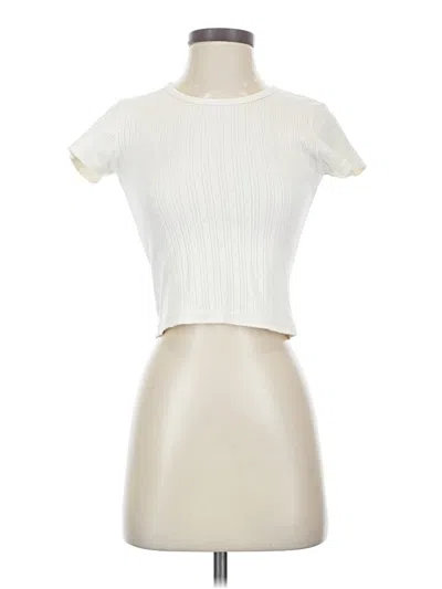 Pre-owned Brandy Melville Short Sleeve Turtleneck In Ivory