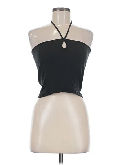 Pre-owned Brandy Melville Sleeveless Top Black Halter Neckline Tops