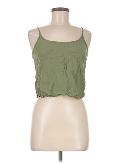 Pre-owned Brandy Melville Sleeveless Top Green Halter Neckline Tops
