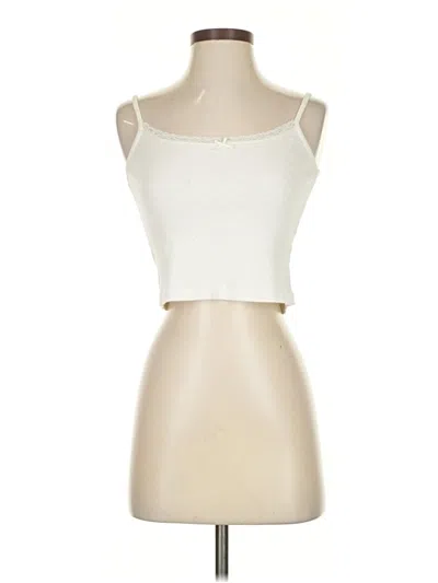 Pre-owned Brandy Melville Sleeveless Top Ivory Sweetheart Neckline Tops In White