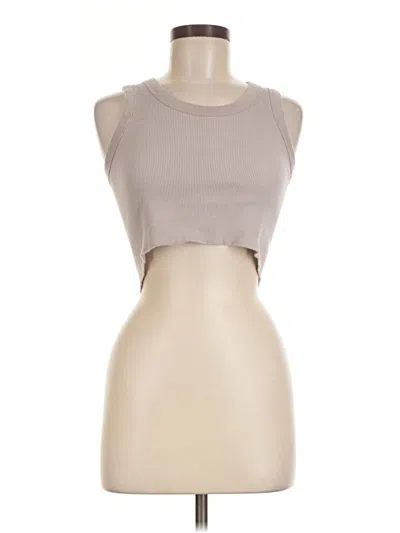 Pre-owned Brandy Melville Sleeveless T-shirt In Tan