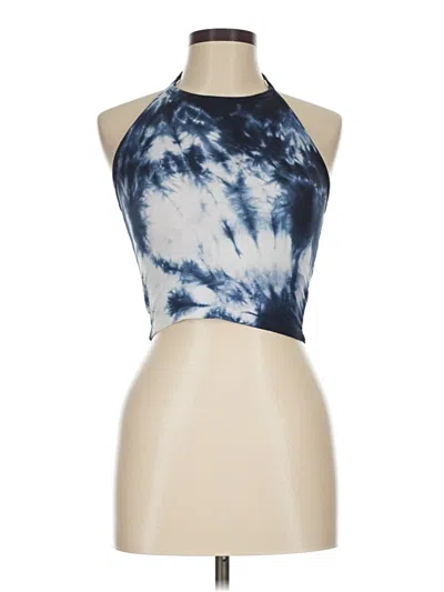 Pre-owned Brandy Melville Tank Top Blue Halter Neckline Tops