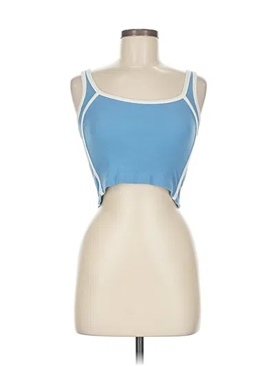 Pre-owned Brandy Melville Tank Top Blue Strapless Neckline Tops