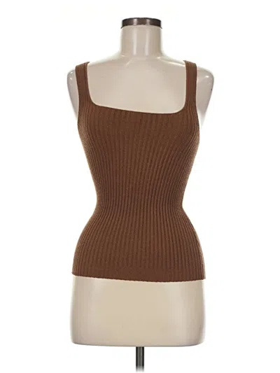 Pre-owned Brandy Melville Tank Top Brown Square Neckline Tops