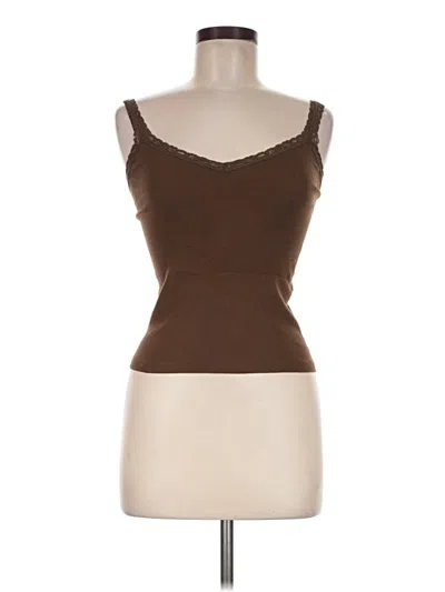 Pre-owned Brandy Melville Tank Top Brown Sweetheart Neckline Tops