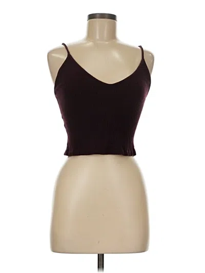 Pre-owned Brandy Melville Tank Top Burgundy Strapless Neckline Tops