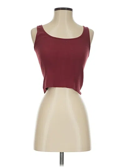 Pre-owned Brandy Melville Tank Top Burgundy Strapless Neckline Tops