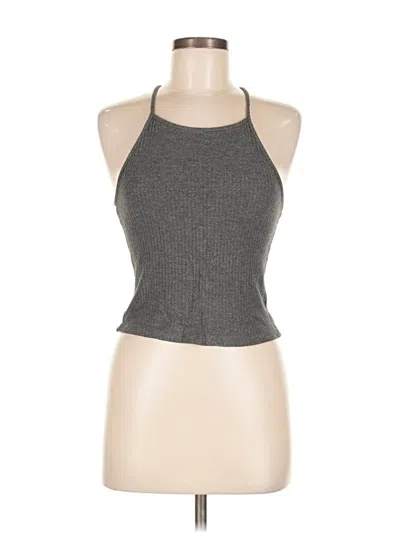 Pre-owned Brandy Melville Tank Top Gray Halter Neckline Tops