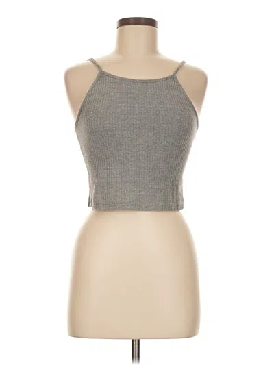 Pre-owned Brandy Melville Tank Top Gray Halter Neckline Tops