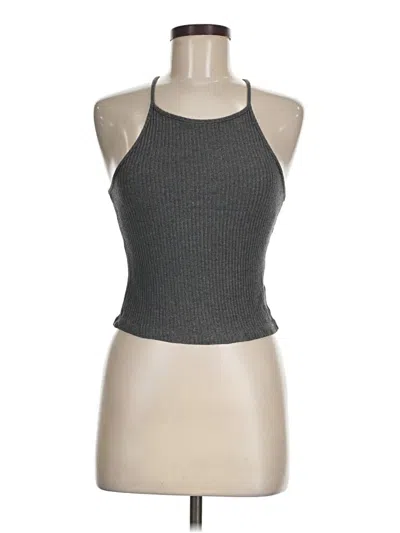 Pre-owned Brandy Melville Tank Top Gray Halter Neckline Tops