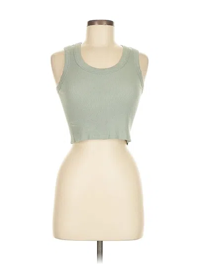 Pre-owned Brandy Melville Tank Top Green Strapless Neckline Tops