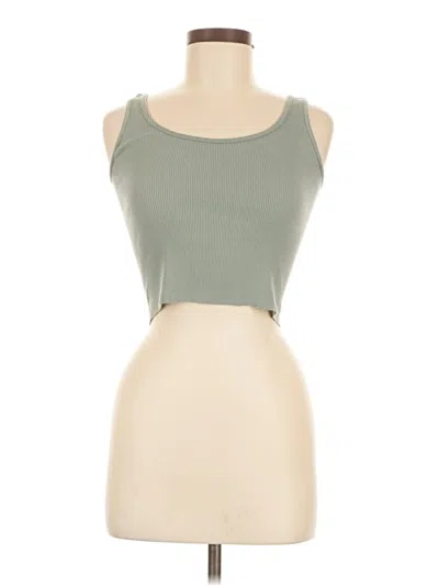 Pre-owned Brandy Melville Tank Top Green Strapless Neckline Tops