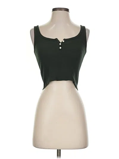 Pre-owned Brandy Melville Tank Top Green Strapless Neckline Tops