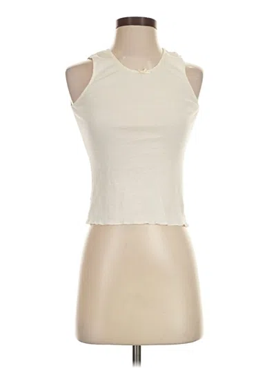 Pre-owned Brandy Melville Tank Top Ivory Halter Neckline Tops
