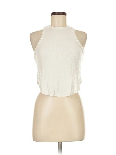 Pre-owned Brandy Melville Tank Top Ivory Halter Neckline Tops In White
