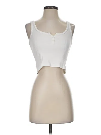 Pre-owned Brandy Melville Tank Top Ivory Strapless Neckline Tops