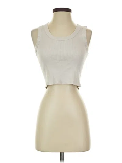 Pre-owned Brandy Melville Tank Top Ivory Strapless Neckline Tops