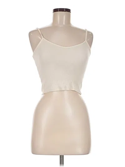 Pre-owned Brandy Melville Tank Top Ivory Strapless Neckline Tops