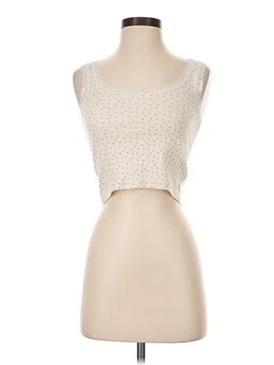 Pre-owned Brandy Melville Tank Top Ivory Strapless Neckline Tops