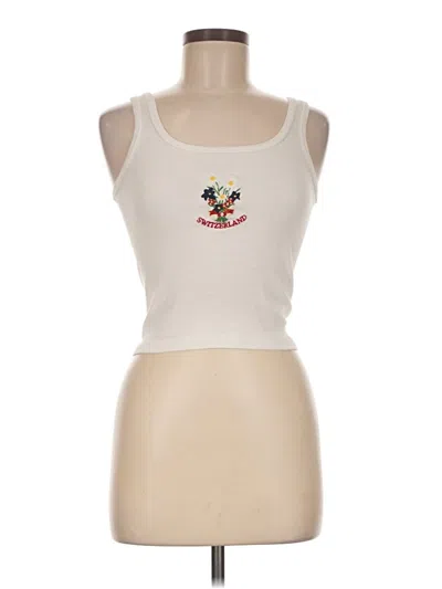 Pre-owned Brandy Melville Tank Top Ivory Strapless Neckline Tops