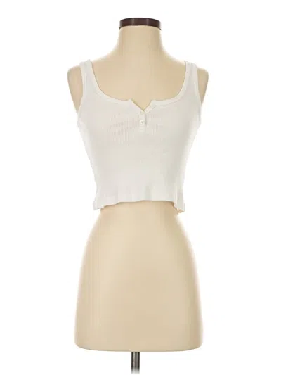 Pre-owned Brandy Melville Tank Top Ivory Strapless Neckline Tops