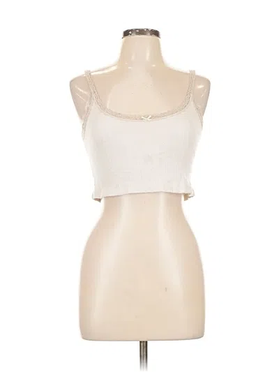 Pre-owned Brandy Melville Tank Top Ivory Strapless Neckline Tops In White