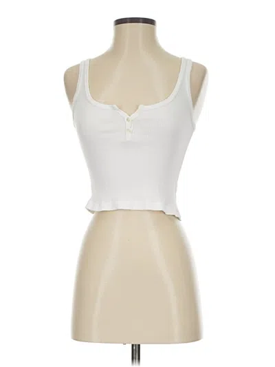 Pre-owned Brandy Melville Tank Top Ivory Strapless Neckline Tops In White