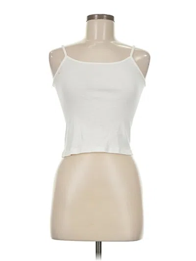 Pre-owned Brandy Melville Tank Top Ivory Strapless Neckline Tops In White