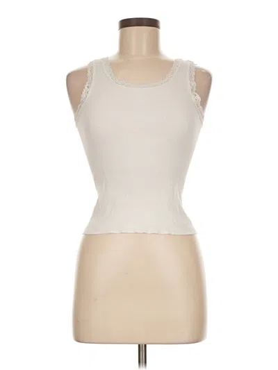 Pre-owned Brandy Melville Tank Top Ivory Strapless Neckline Tops In White