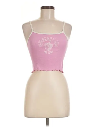 Pre-owned Brandy Melville Tank Top Pink Sweetheart Neckline Tops