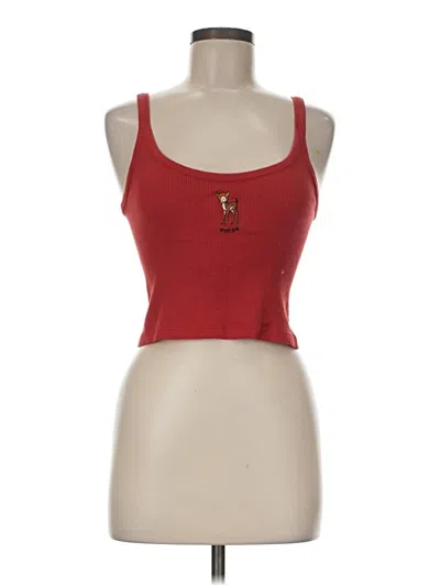 Pre-owned Brandy Melville Tank Top Red Halter Neckline Tops