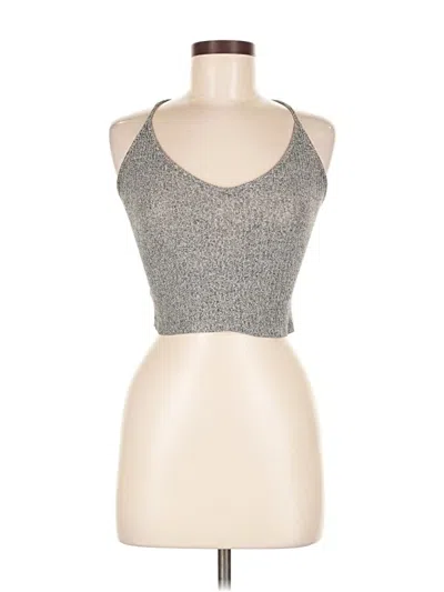 Pre-owned Brandy Melville Tank Top Silver Halter Neckline Tops