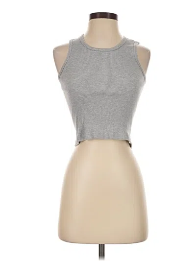 Pre-owned Brandy Melville Tank Top Silver Halter Neckline Tops