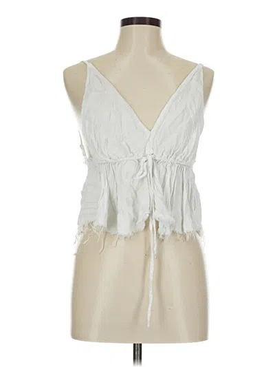 Pre-owned Brandy Melville Tank Top Silver Plunge Neckline Tops