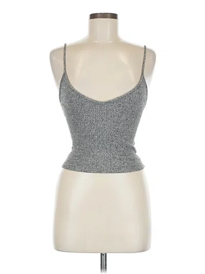 Pre-owned Brandy Melville Tank Top Silver Strapless Neckline Tops