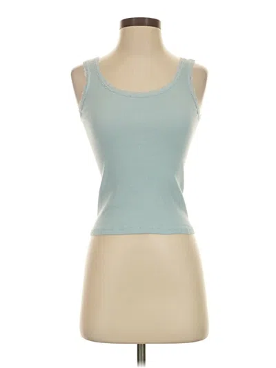 Pre-owned Brandy Melville Tank Top Teal Strapless Neckline Tops