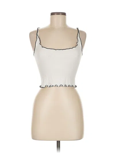 Pre-owned Brandy Melville Tank Top White Sweetheart Neckline Tops